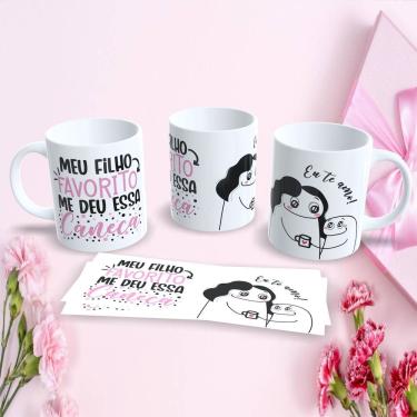 Imagem de Caneca Dia das Mães Flork 325ML Estampa 22 Presente Criativo em Porcelana Branca Apta micro-ondas Outras Marcas