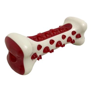 Imagem de Brinquedo para Pet OEM Brinquedo Pet 3x1 para Cachorro em Borracha Nylon Vermelho 15cm 1 Unidade