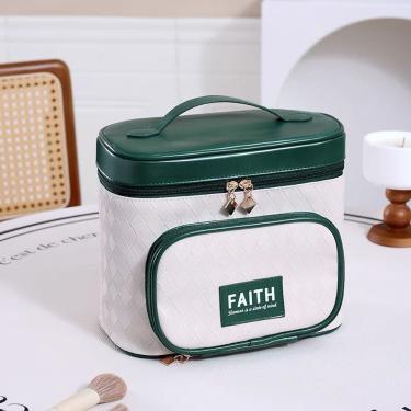 Imagem de Bolsa para Armazenamento de Joias e Maquiagem 2 em 1 Organização de Cosméticos e Acessórios Verde OEM