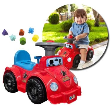 Imagem de Carrinho Andador Infantil Ketokinha Aranha Interativo com Peças Geométricas e Buzina Ve...