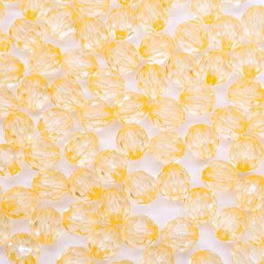 Imagem de Miçanga Bola Facetada Acrílico Amarelo Claro 12mm 50pçs 50g Passante -