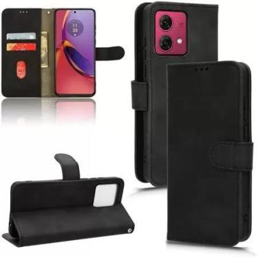 Imagem de Capa Carteira Para Motorola Moto G84 Flip Cor:Preto - HREBOS