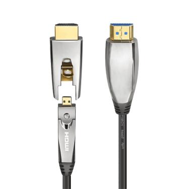 Imagem de Cabo Hdmi 2.1 8k 60hz Hdr 48gbps 20m - Fibra óptica Com Conector Destacável (cabos Golden)
