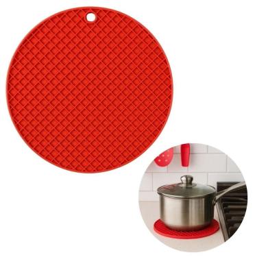 Imagem de Descanso de Panela Descanso de Panelas Apoio Silicone 20cm Proteção Térmica Antiderrapa...