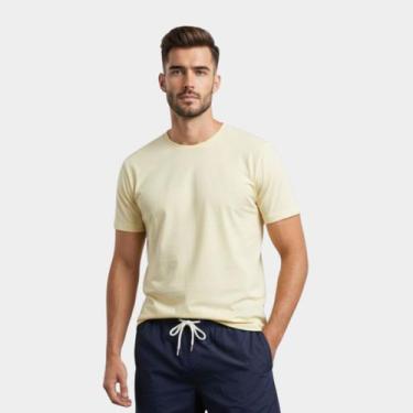 Imagem de Camiseta Masculina 100% Algodão Básica Premium Medson Cor:Amarelo clar
