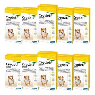 Imagem de 10 Credeli Antipulga Carrapato 56,25mg 1,3- 2,5kg 03 Cpr - Elanco