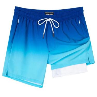 Imagem de Calções de banho SURF CUZ 5" de compressão Quick Dry Blue Gradient