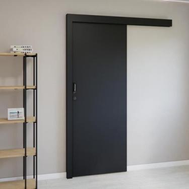 Imagem de Kit Porta de Madeira de Correr Completa 213cm X 80cm Batente Regulável