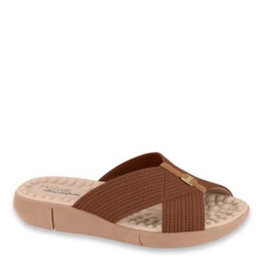 Imagem de Tamanco Chinelo Feminino Ortopédico Conforto Modare 7142.101, Avelã, 3