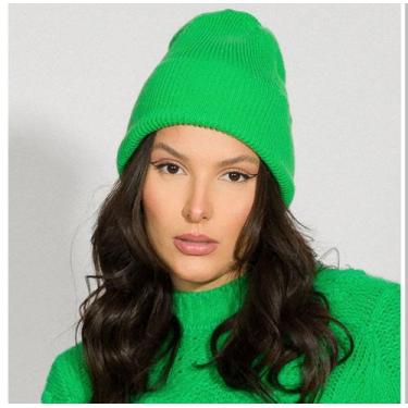 Imagem de Gorro touca trico colorida feminina grife - Ana Gonçalves , Verde