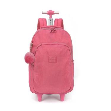 Imagem de Mochila Rodinha Escolar Crinkle Up4you com 2 Compartimentos, Salmão