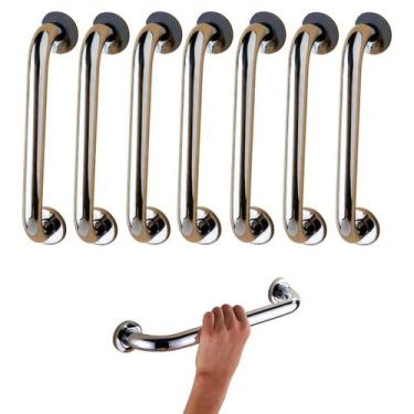 Imagem de Barra de Apoio 60cm Kit 7 Inox Banheiro Idoso Suporte Gestante Deficie