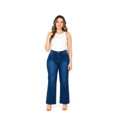 Imagem de Calça Flare Jeans Muito Mais  Jeans Azul  Veste Até 52 - Muito Mais Je