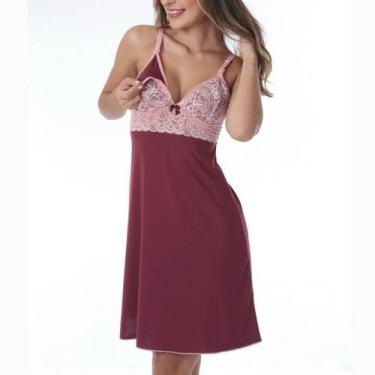Imagem de Camisola Amamentação Poliéster D'Rend 202 - D Rend, Roxo, Rosa, GG