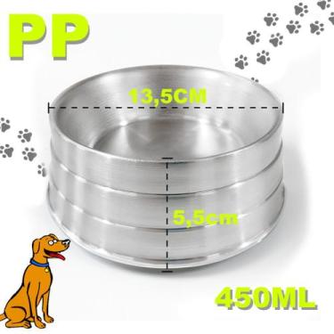 Imagem de Comedouro Pesado Polido de Alumínio Cães Pote De Ração Resistente Vasi