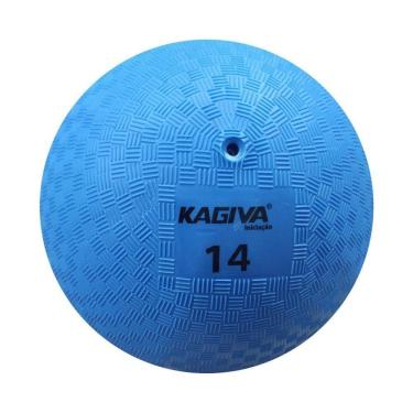 Imagem de Bola de Iniciação N14 para Queimada e Handebol Emborrachada Vulcanizada Azul Kagiva