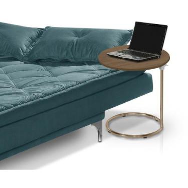 Imagem de Mesa de Apoio Paty Regulável Industrial Base Aço Cobre Tampo Malbec MD