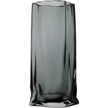 Imagem de VASO DECORATIVO ENFEITE CASA VIDRO 30x15x10cm CINZA - NH, Material: Vi