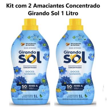 Imagem de Kit com 2 Amaciante Roupa Concentrado 1 Lt Doces Sonhos - Girando Sol