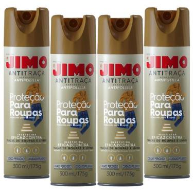 Imagem de Kit 4 Spray Anti Traça Jimo 300ml Traças de Roupa e de Livros
