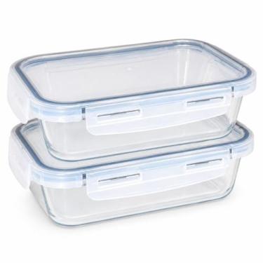 Imagem de Kit 2 Pote Vidro Hermético 1040ml Organizador Forno Frezeer - LP HOUSE