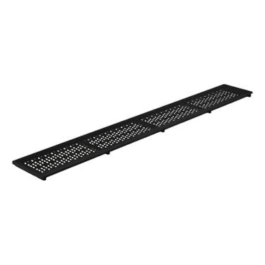 Imagem de Ralo Linear 10X100CM Alumínio Anodizado Piso com Grelha Proteção Contra Insetos Preto Fosco Casah