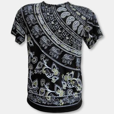 Imagem de Camiseta Indiana Masculina Bata Malha Fria Tamanho P - - Sarat Moda In