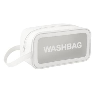 Imagem de Necessaire Pequena Impermeável Organizador Maquiagem - Dexin, Branco