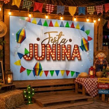 Imagem de Painel Decorativo TNT Festa Junina Arraia 1.00 x 1.40m - Supper
