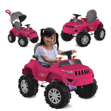 Imagem de Superjipe Reclinável Com Capota Passeio E Pedal Pink  586 - Brinquedos