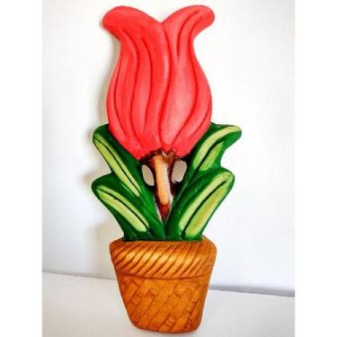 Imagem de Vaso de Parede Flor Túlipa Decoração - RD Store, VERMELHO, 28,0