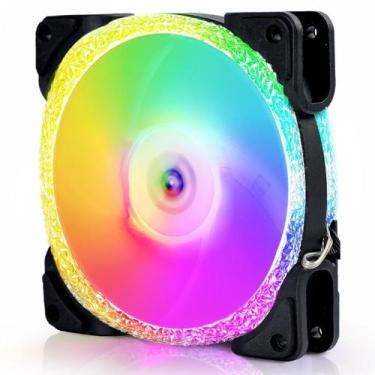 Imagem de Cooler Para Gabinete Round5 Crystal Black, ARGB, 120mm, PWM, Preto, R5