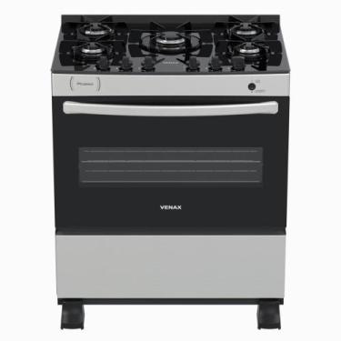 Imagem de Fogao a Gas 5 Bocas Venax Picasso Vitreo Inox, Inox, Bivolt