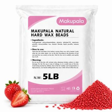 Imagem de Cera Dura em Pérolas Makupala 2,27kg com Aroma de Morango