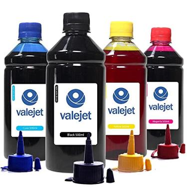 Imagem de Kit 4 Tintas para Epson 504 | T504 Valejet Black Pigmentada | Coloridas Corante 500ml
