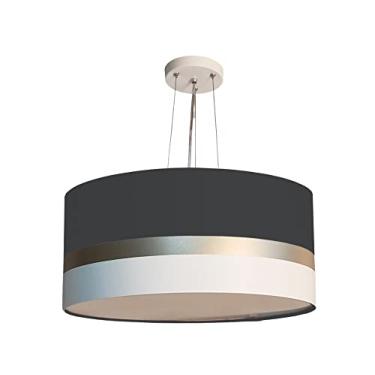 Imagem de Lustre Pendente Faixas Bronze Cúpula 30x15 Cor: Preto