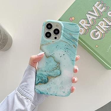 Imagem de Capa de telefone de mármore brilhante para iPhone 13 12 11 Pro Max XR XS MAX Soft Luxo Silicone Onda Laranja Capas para iPhone 7 8 Plus, Azul Pavão, para i7 i8