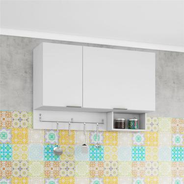 Imagem de Armário Basculante Bartira Rubi com 2 Portas, 2 Prateleiras e Suporte para Utensílios
