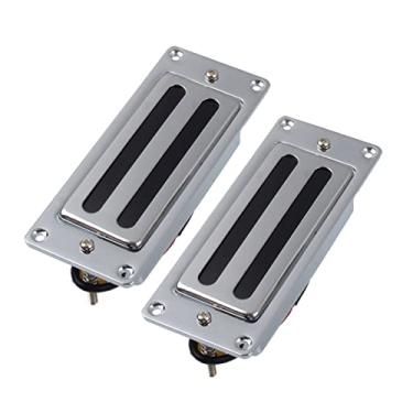 Imagem de Picape De Duas Linhas De Guitarra Elétrica Para Humbucker Lp Guitar Chrome Captador (Color : Neck and Bridge)