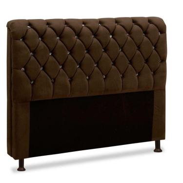 Imagem de Cabeceira Fernanda 1,40 Para Cama Box Casal Cacau Veludo