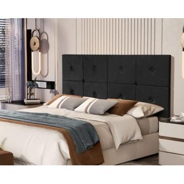Imagem de Painel Cama Box Suspenso Tokyo com Botão Casal 1,40 Cor Preto - JM Casa dos Móveis