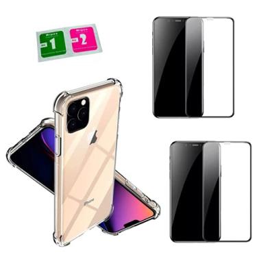 Imagem de Kit Capinha Anti Impacto + 2X Película 9D Cobre Toda Tela Compatível iPhone 11