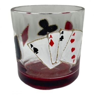 Imagem de Copo de Whisky de Vidro Zé Pelintra Cartas e Naipes