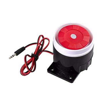 Imagem de J02 mini sirene de alarme com fio 120db índice de som alerta alerta trabalho para alarme ladrão sistema de segurança residencial