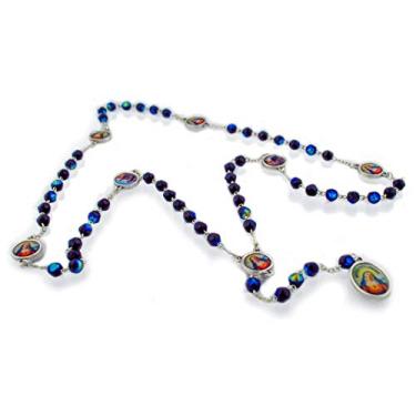 Imagem de Vaticano, importa, católico, doloroso, mãe chacê, também conhecido como terço das sete dores | Possui contas de vidro com acabamento Aurora Borealis | É um ótimo presente de primeira comunhão ou confirmação!