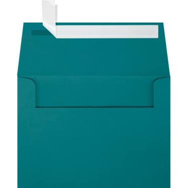 Imagem de Envelopes de convite LUXPaper A6 para 4 5/8 x 6 1/4 cartões em 80 lb. Envelopes azul petróleo, impressos para convites, com vedação de descascar e pressionar, pacote com 50, tamanho do envelope 4 3/4 x 6 1/2 (azul-petróleo)