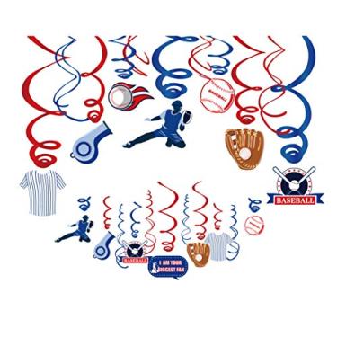 Imagem de Decorações de rodopio de basebol pendurado (30 cm), decorações de esporte de bola, decorações de jogo de beisebol para festa, juntos, células, casa, escritório, quarto