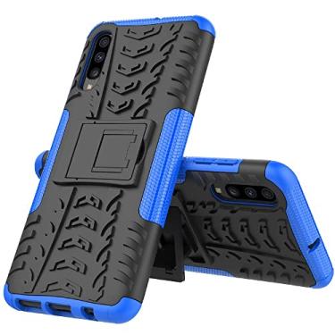 Imagem de Capa protetora ultrafina para Samsung Galaxy A70/A70S, TPU + PC Bumper Hybrid Militar Grade Rugged Case, Capa de telefone à prova de choque com suporte Capa traseira do telefone (Cor: Azul escuro)