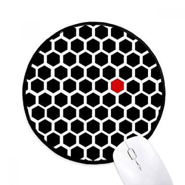 Imagem de DIYthinker Hexagon Line Art Grain Illustration Pattern Mouse Pad Desktop Office Tapete Redondo para Computador