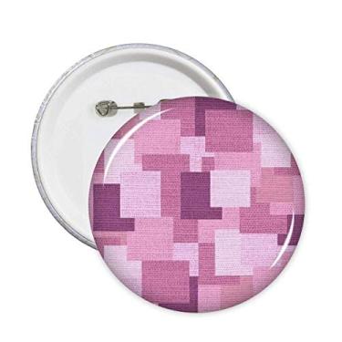 Imagem de Tecido de linho tricô roxo quadrado alfinetes de mosaico botão emblema decoração acessório 5 peças
